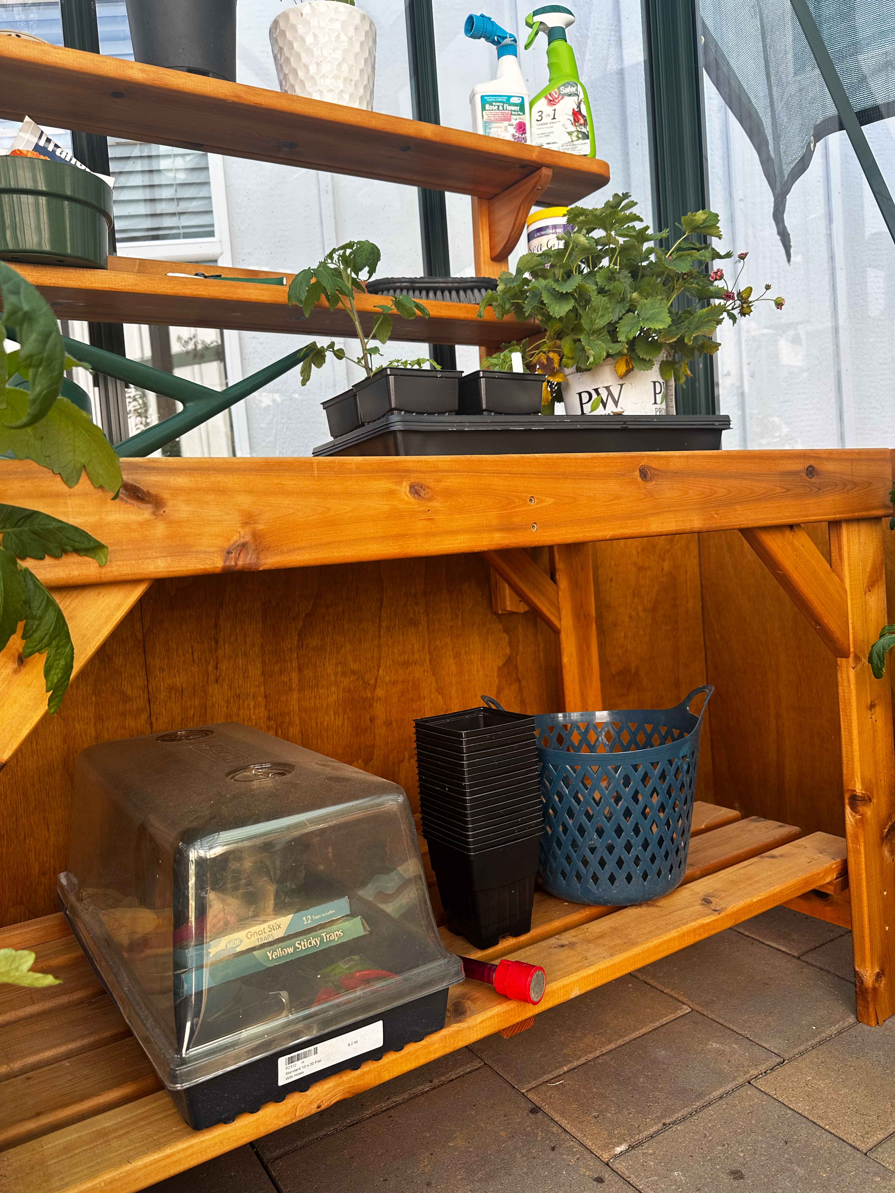 Charley's Cedar Potting Bench Lower Shelf